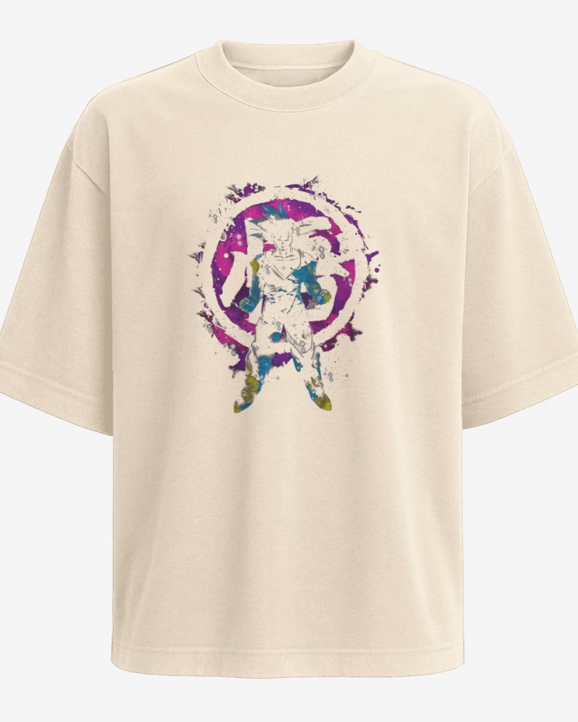Polera Oversize Beige de Goku Kanji Color