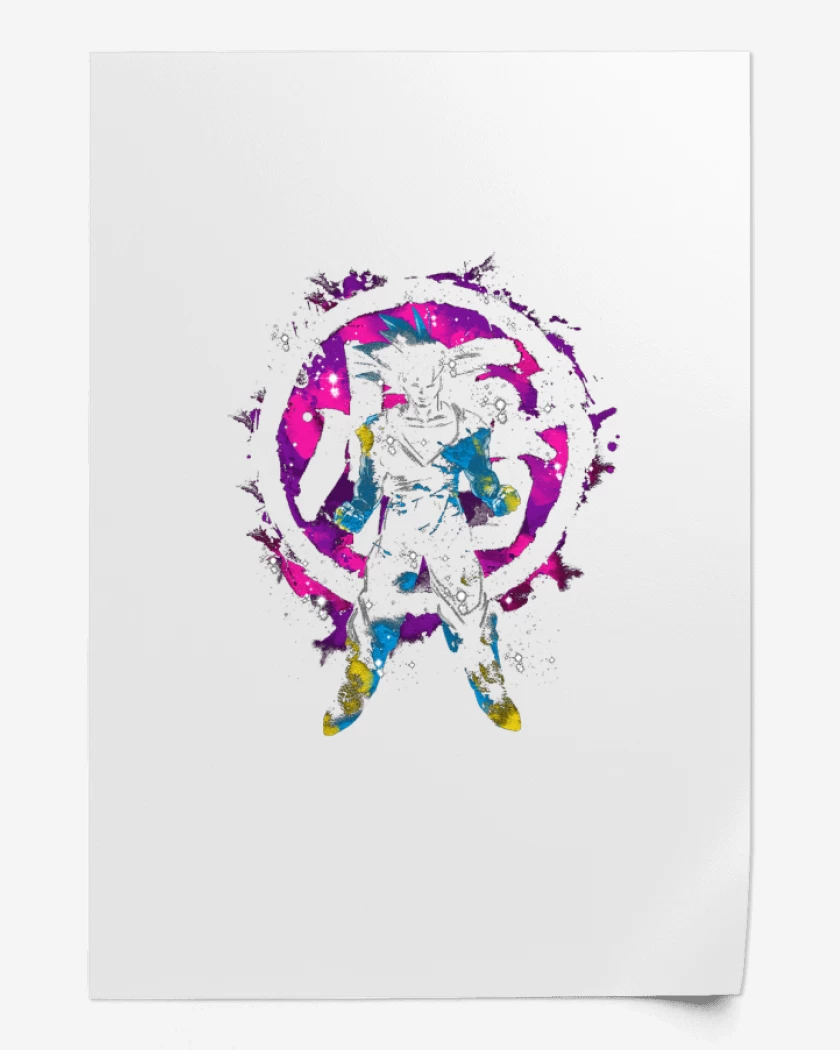 Print Blanco de Goku Kanji Color