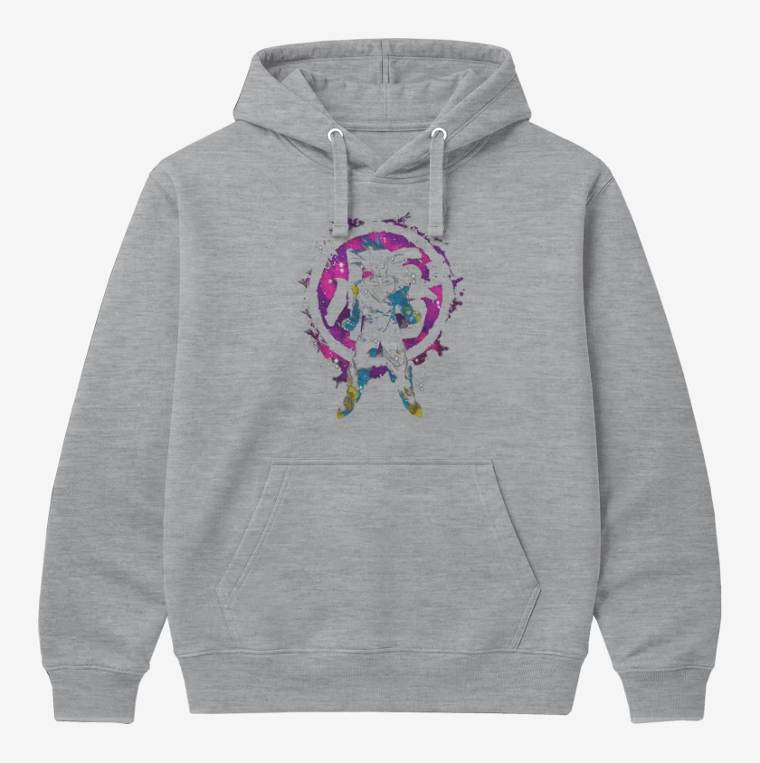 Polerón Canguro Gris Melange de Goku Kanji Color
