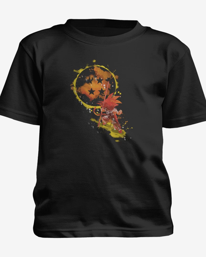 Polera de niño Negro de Goku niño Full Color