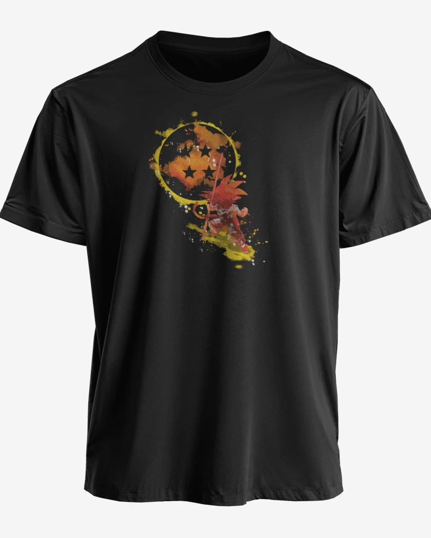 Polera premium Negro de Goku niño Full Color
