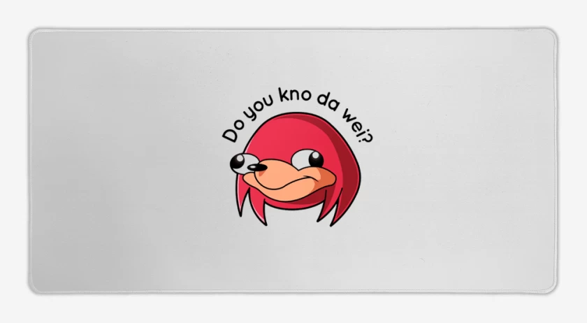 Mouse pad Gamer Blanco de Knuckles Uganda