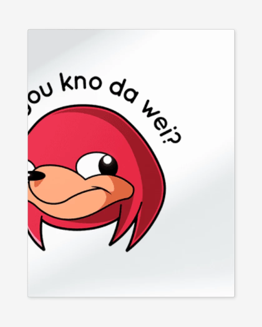 Print metalico Blanco de Knuckles Uganda