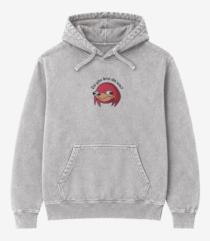 Poleron Canguro Acid Wash Gris Melange de Knuckles Uganda