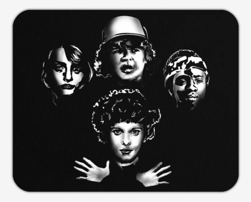 Mousepad Negro de stranger things Rhapsody