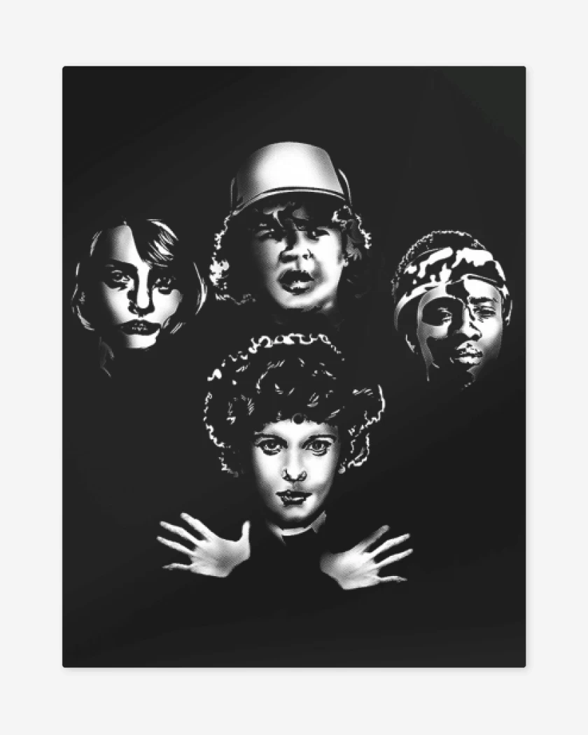 Print metalico Negro de stranger things Rhapsody