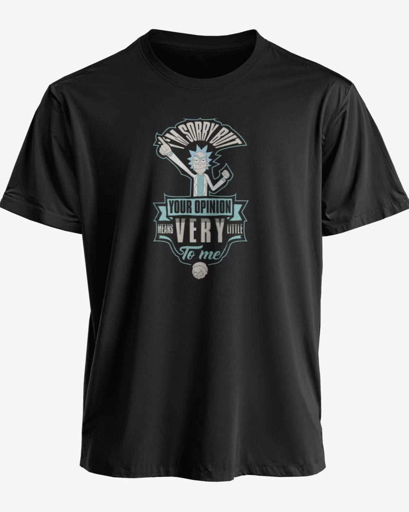 Polera premium Negro de Rick your opinion