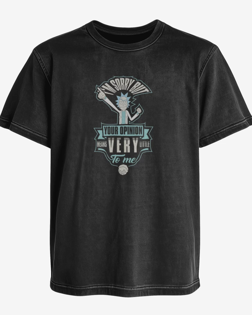 Polera desgastada Negro de Rick your opinion