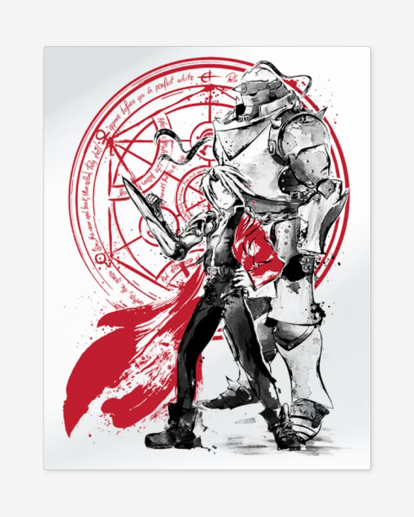 Print metalico Blanco de full metal Elric Brothers