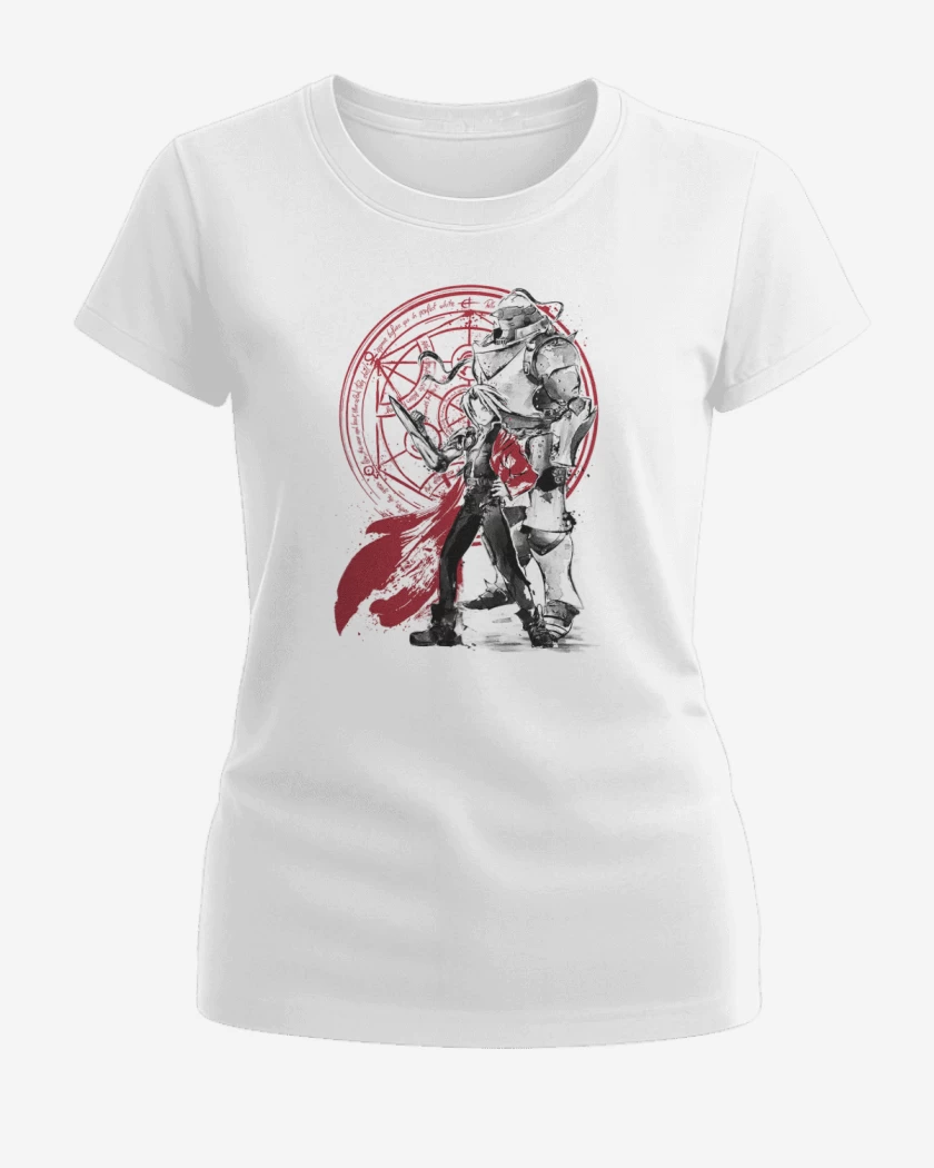 Polera de Mujer Blanco de full metal Elric Brothers