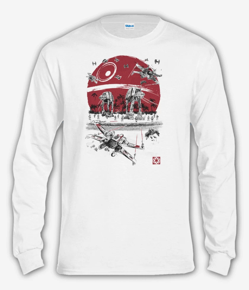 Polera manga larga Blanco de Star wars Battle