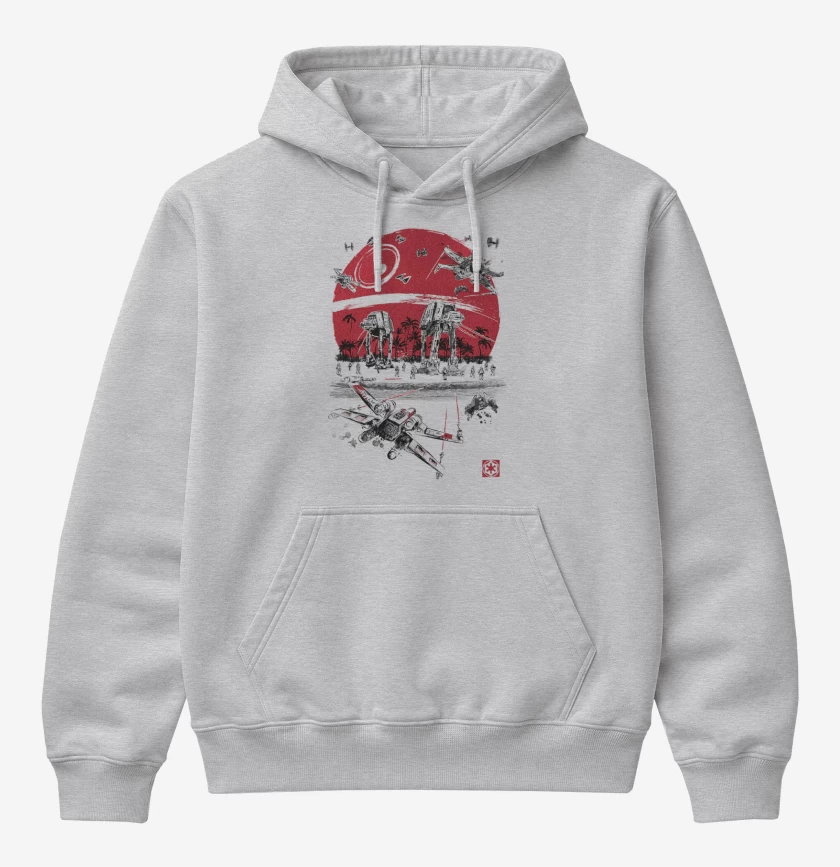Poleron Canguro básico Gris Melange de Star wars Battle