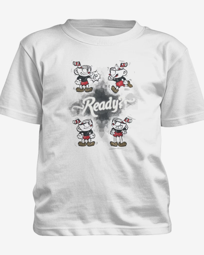 Polera de niño Blanco de Cuphead Ready