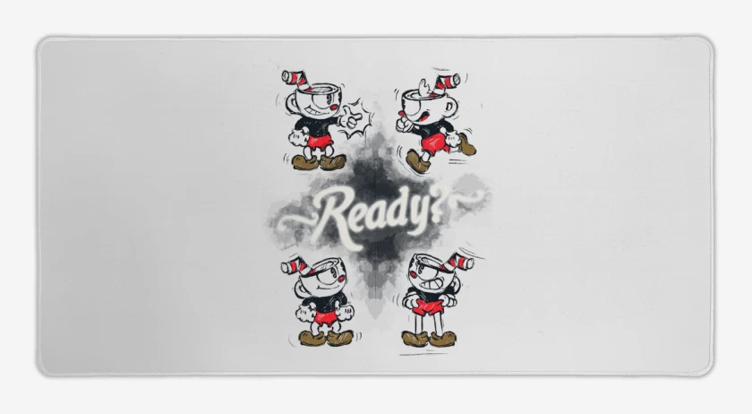 Mouse pad Gamer Blanco de Cuphead Ready