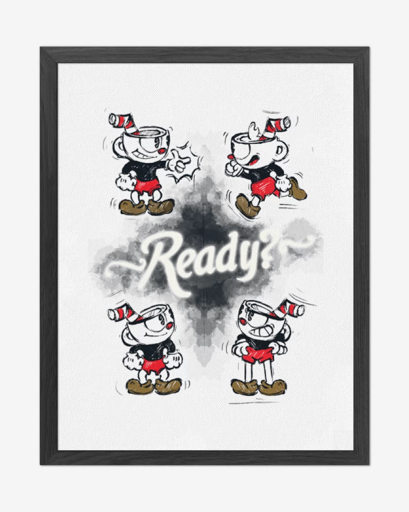 Cuadro decorativo Blanco de Cuphead Ready