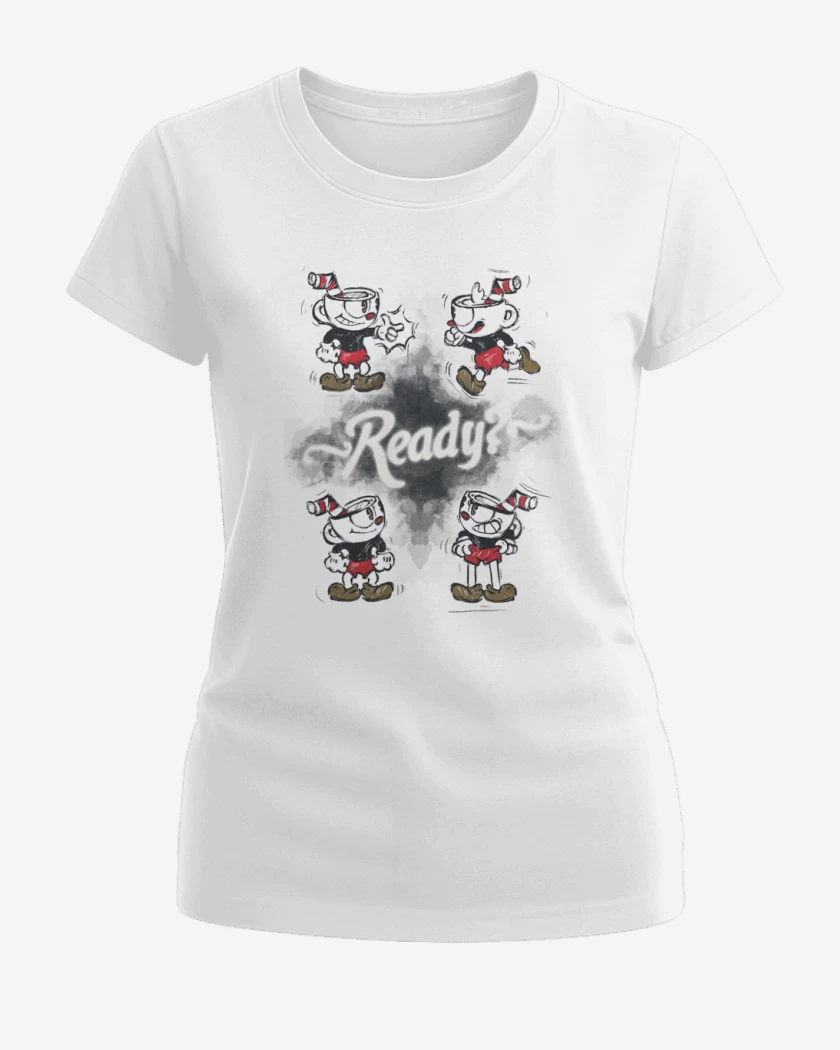 Polera de Mujer Blanco de Cuphead Ready