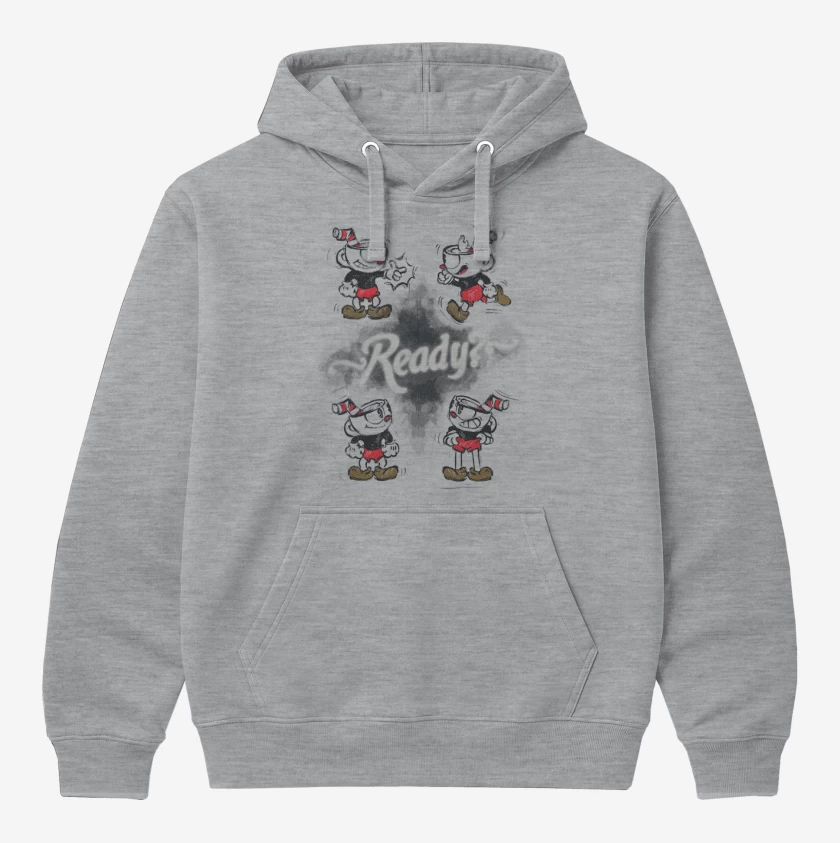 Polerón Canguro Gris Melange de Cuphead Ready