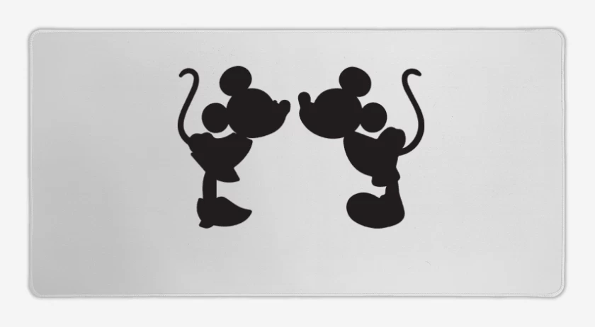 Mouse pad Gamer Blanco de mickey beso