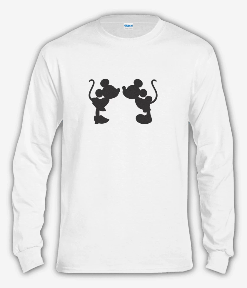 Polera manga larga Blanco de mickey beso
