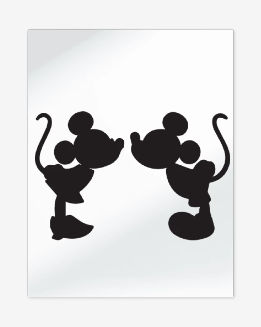 Print metalico Blanco de mickey beso