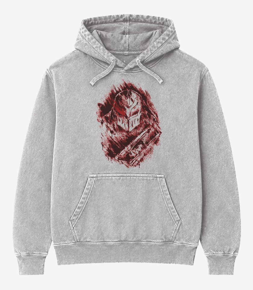 Poleron Canguro Acid Wash Gris Melange de Zed 