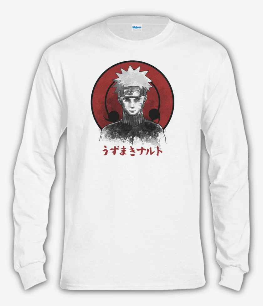 Polera manga larga Blanco de Naruto 