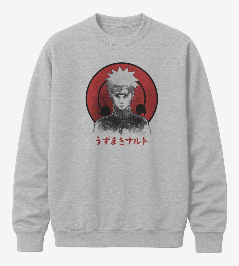 Poleron polo Gris Melange de Naruto 
