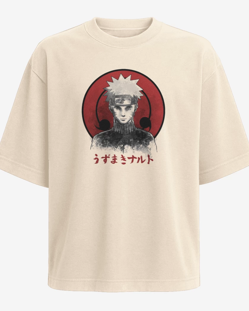 Polera Oversize Beige de Naruto 