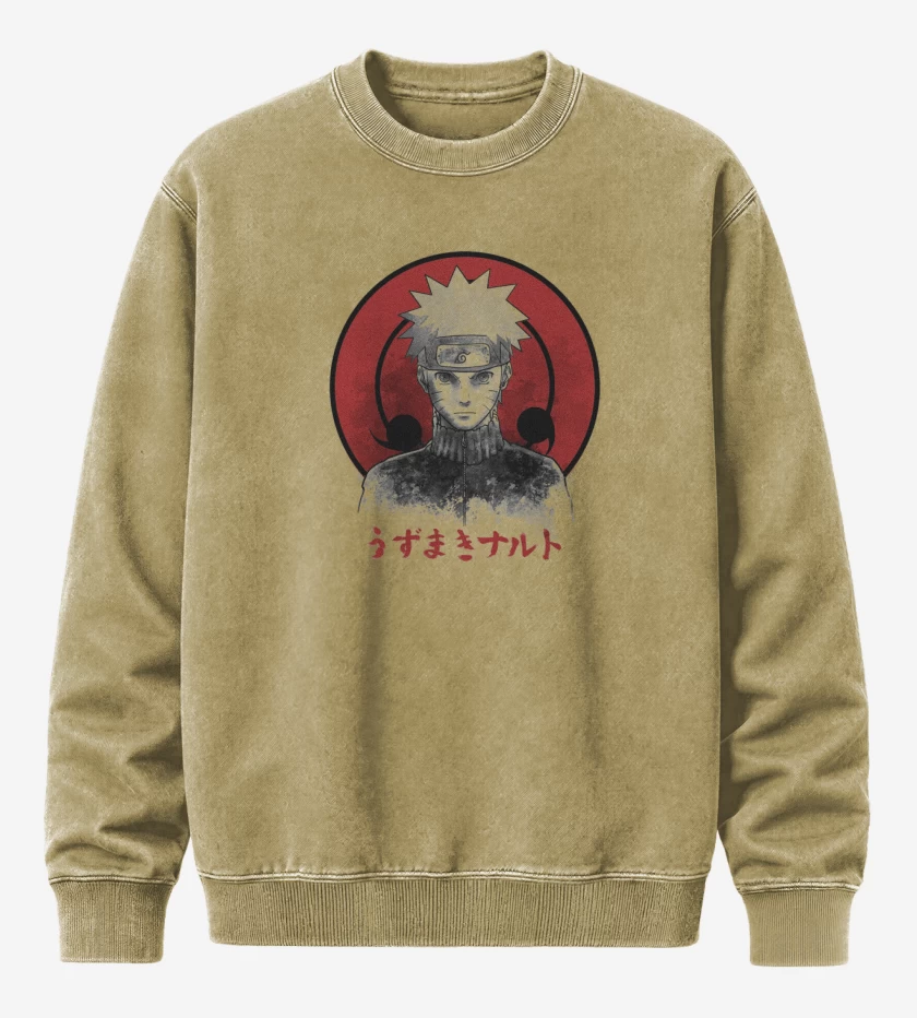 Poleron Polo Acid Wash Beige de Naruto 