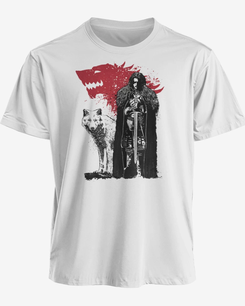 Polera premium Blanco de Jon Snow