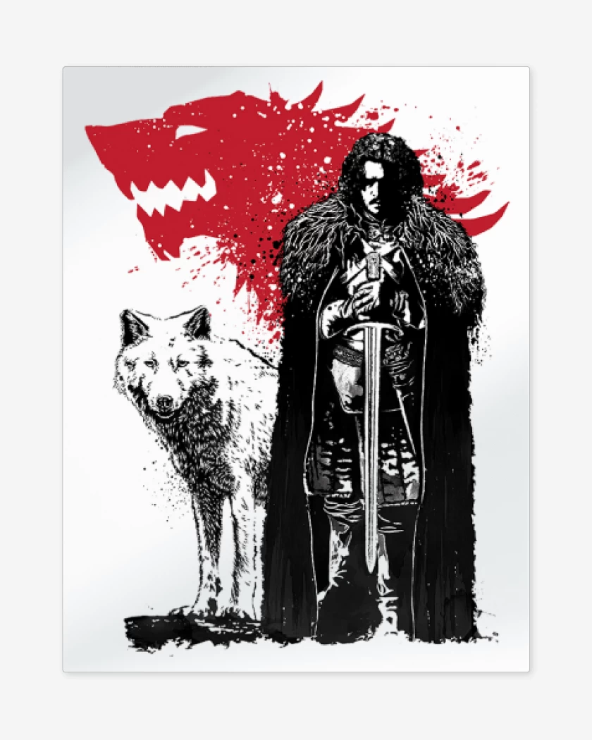 Print metalico Blanco de Jon Snow