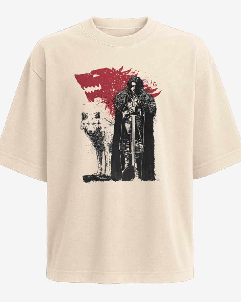 Polera Oversize Beige de Jon Snow
