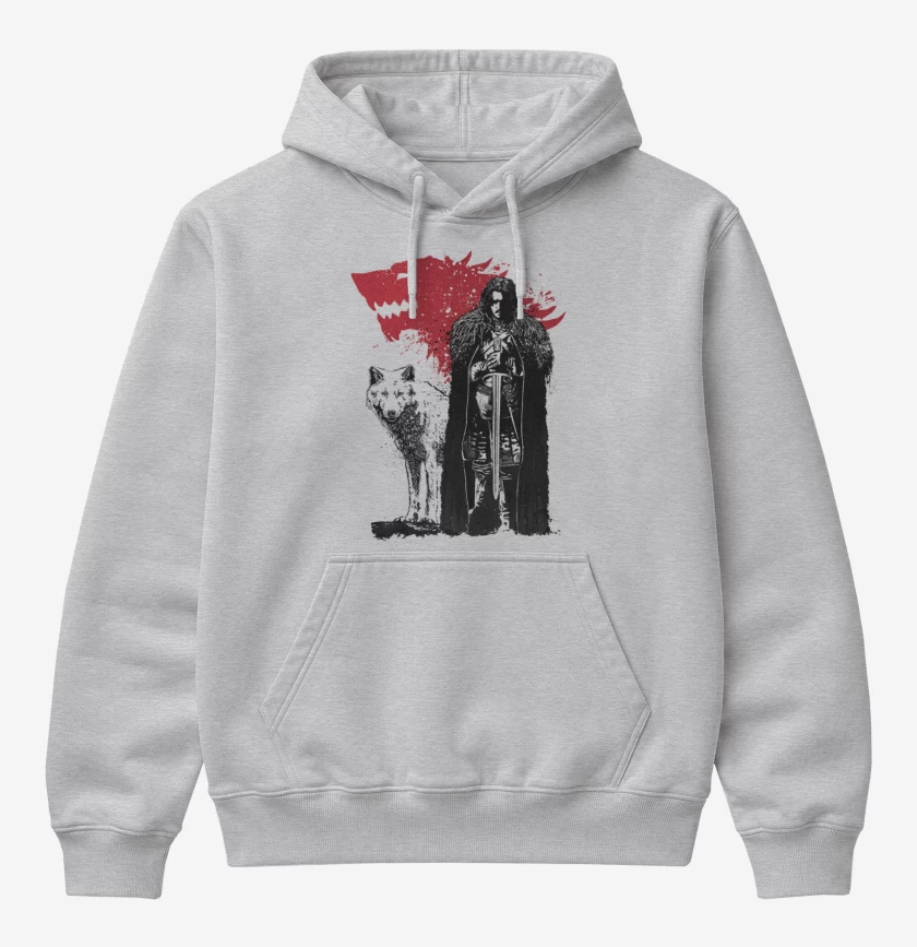 Poleron Canguro básico Gris Melange de Jon Snow