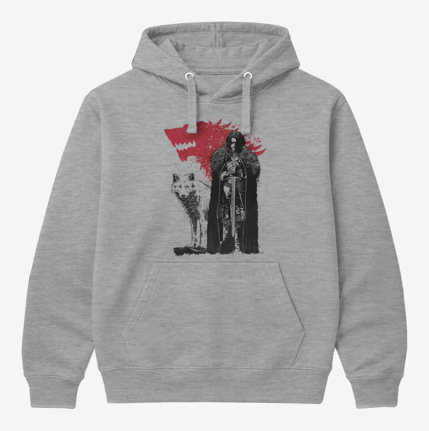 Polerón Canguro Gris Melange de Jon Snow