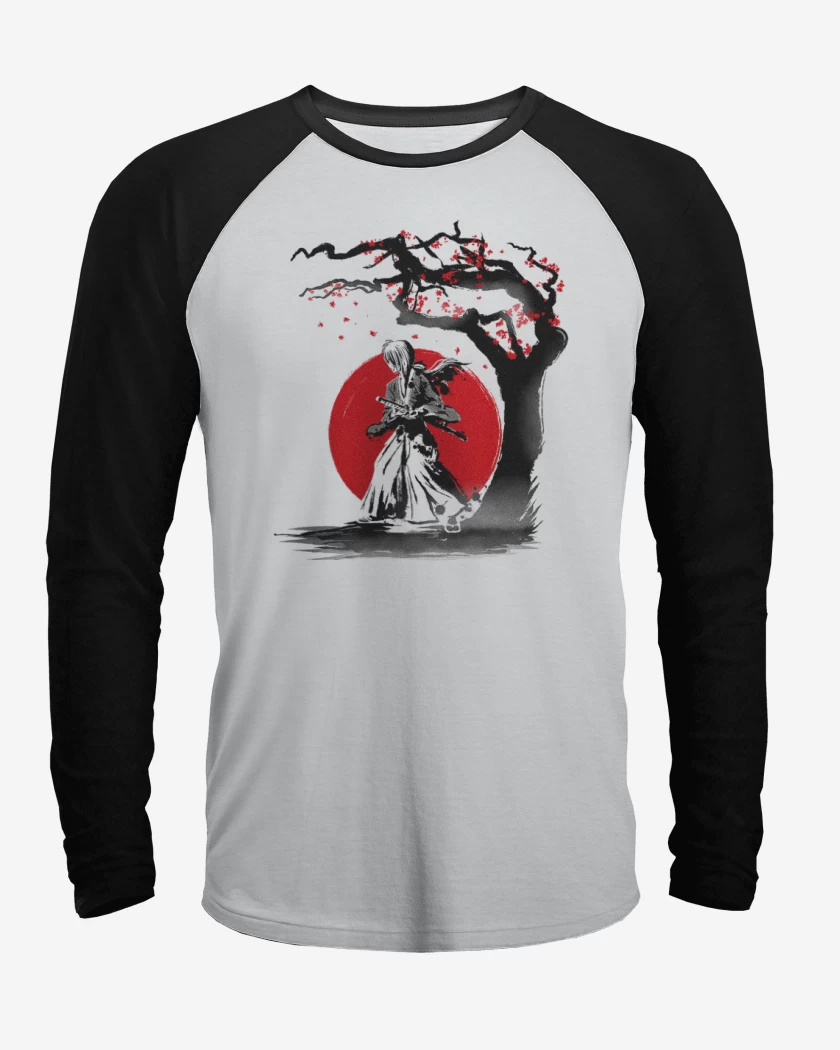 Polera Raglan Blanco / Negro de Samurai x
