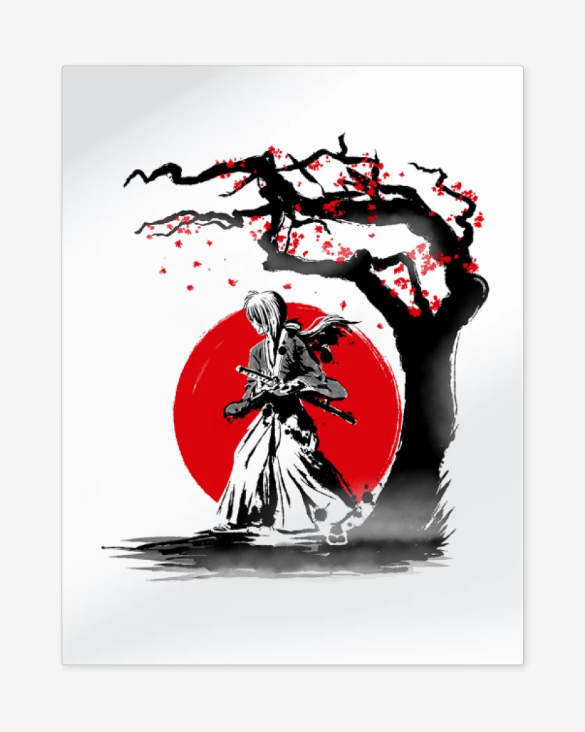 Print metalico Blanco de Samurai x