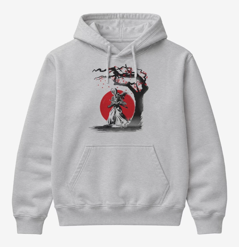 Poleron Canguro básico Gris Melange de Samurai x
