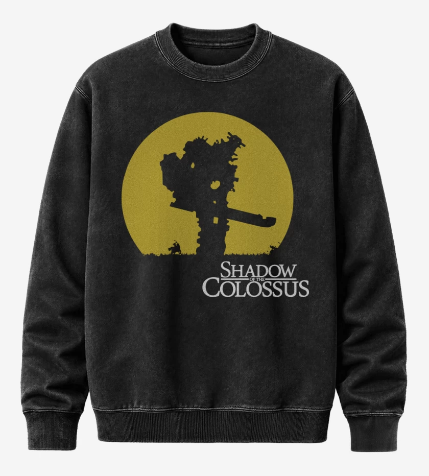 Poleron Polo Acid Wash Negro de Shadow of the Colossus