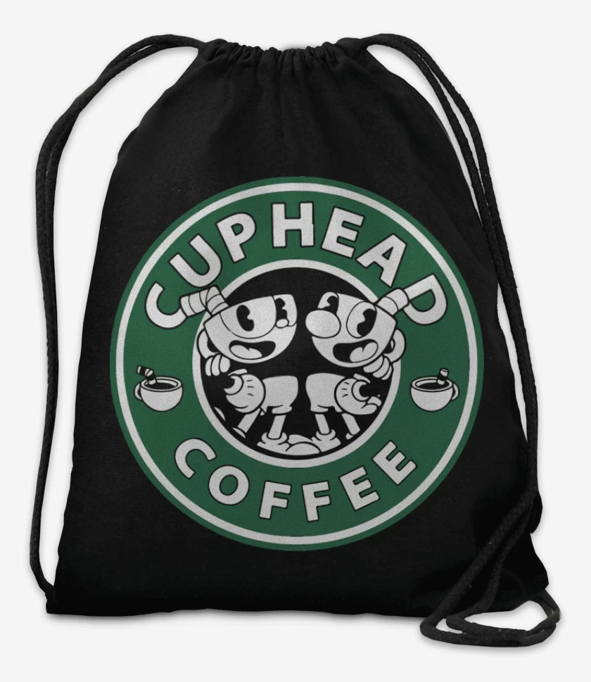 Mochila Negro de cup head coffee