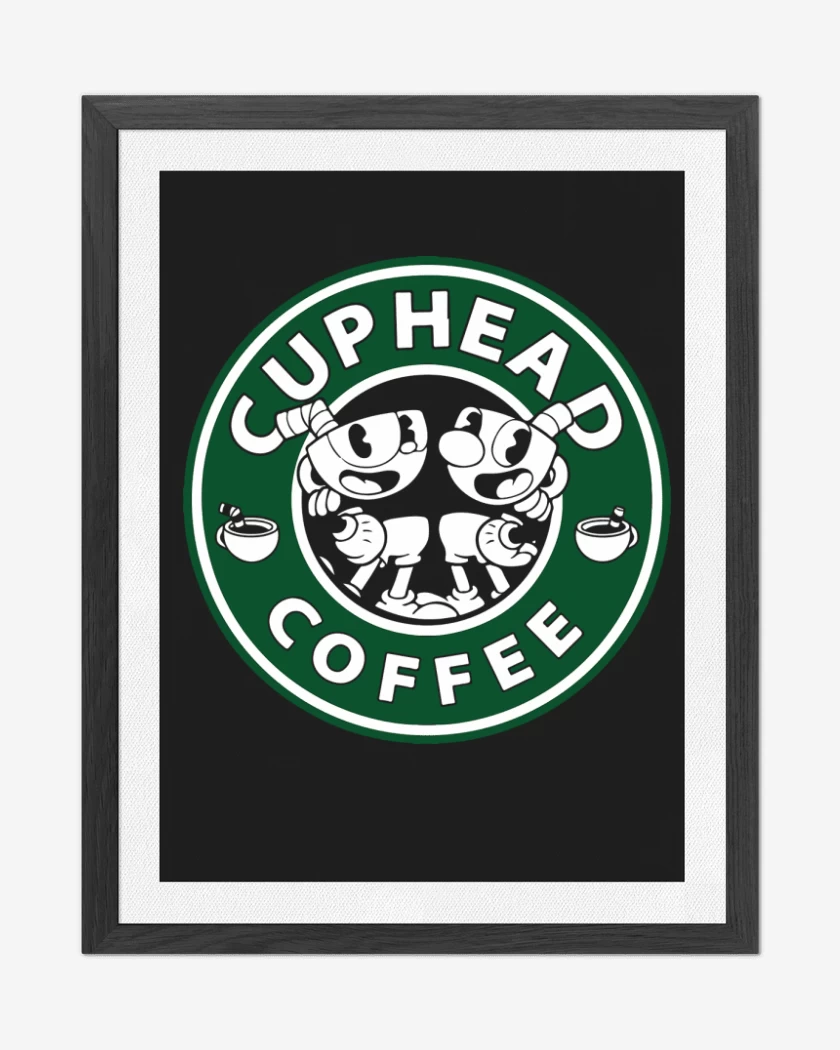 Cuadro decorativo Negro de cup head coffee