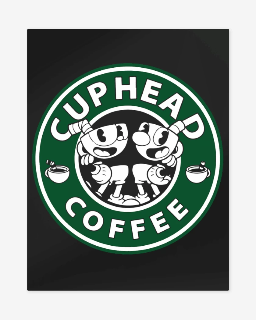 Print metalico Negro de cup head coffee