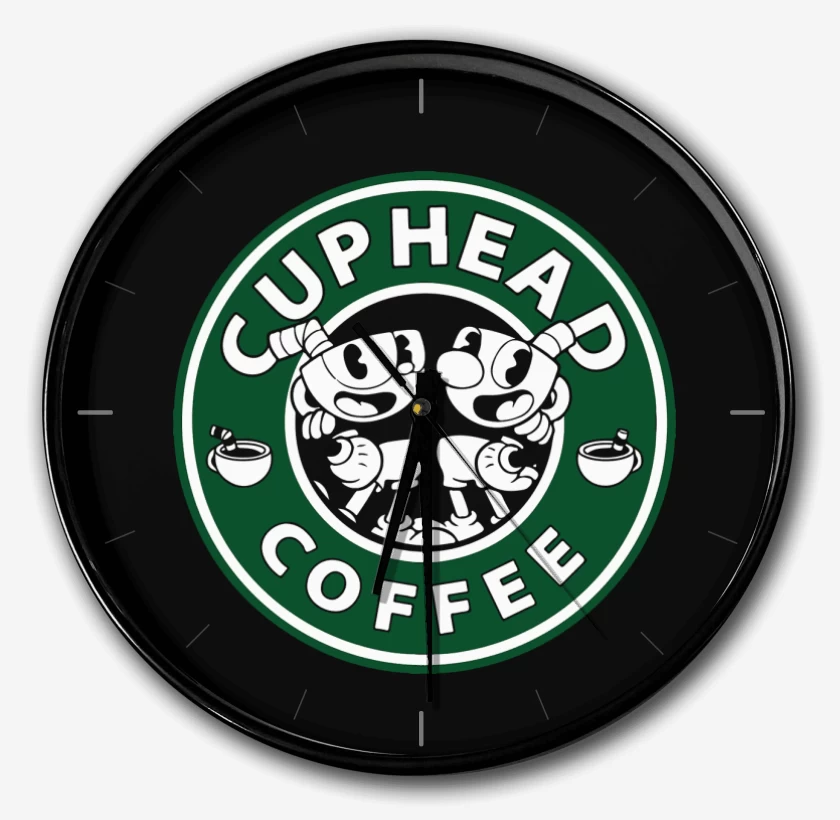 Reloj Negro de cup head coffee