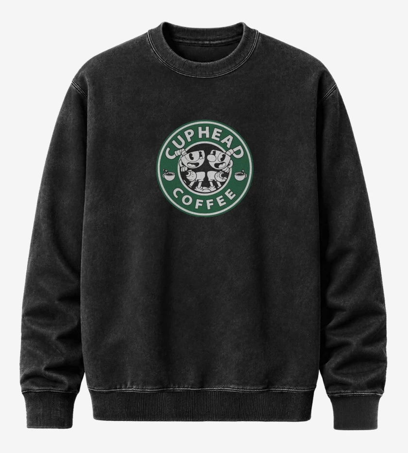 Poleron Polo Acid Wash Negro de cup head coffee