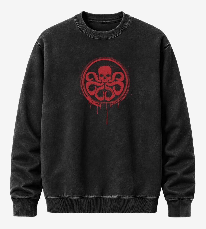 Poleron Polo Acid Wash Negro de Hydra