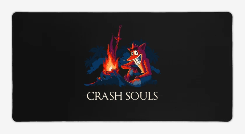 Mouse pad Gamer Negro de Crash souls 