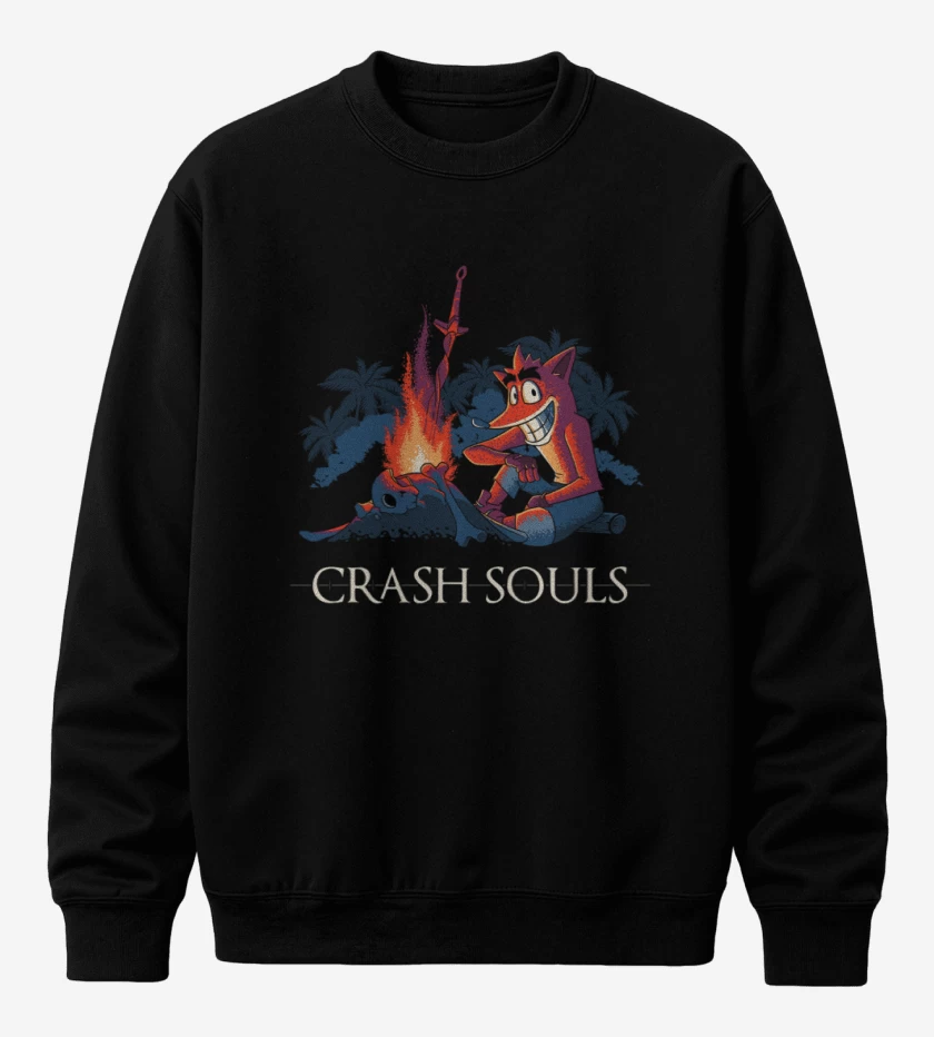 Poleron polo Negro de Crash souls 