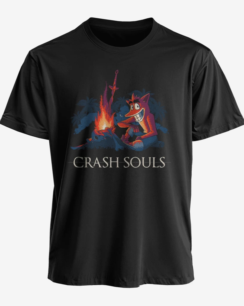 Polera premium Negro de Crash souls 
