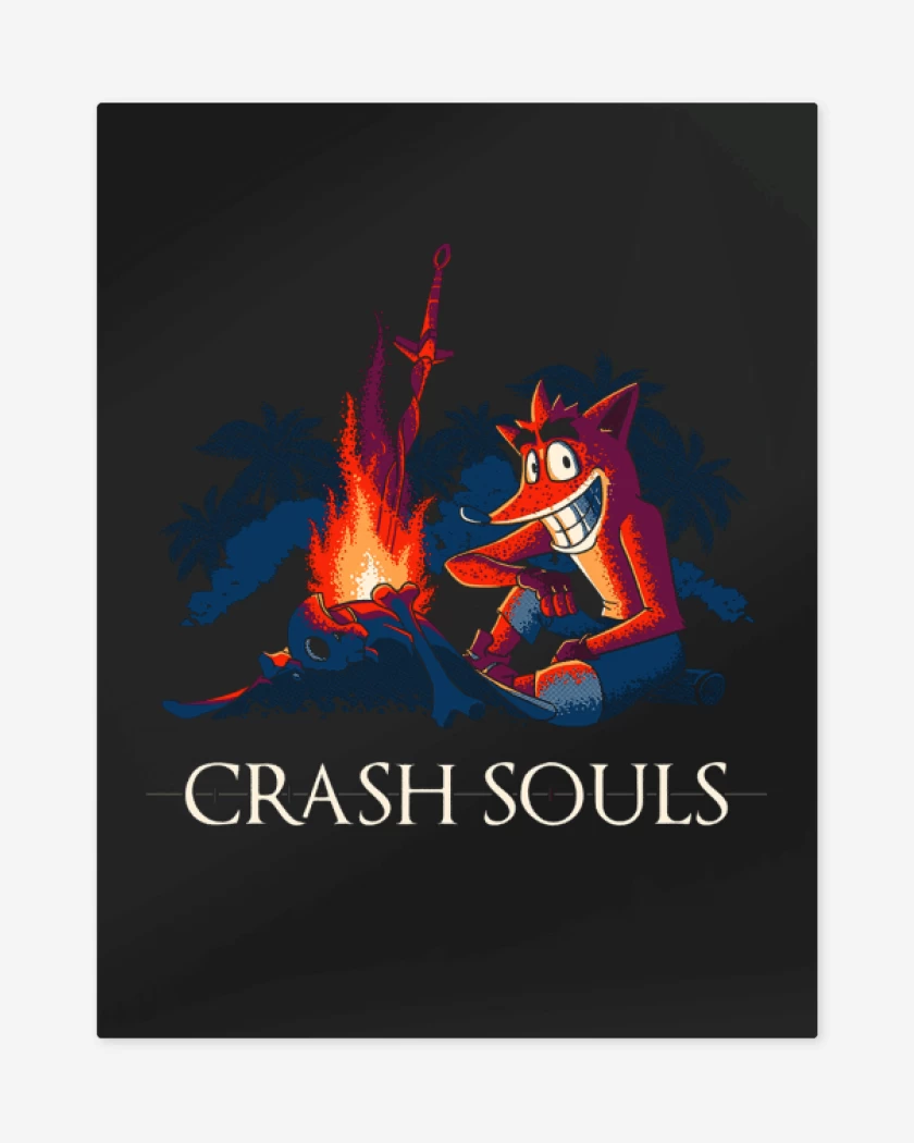 Print metalico Negro de Crash souls 