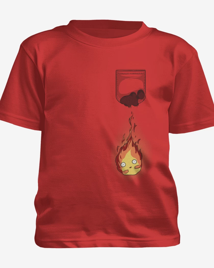 Polera de niño castillo ambulante fueguito bolsillo