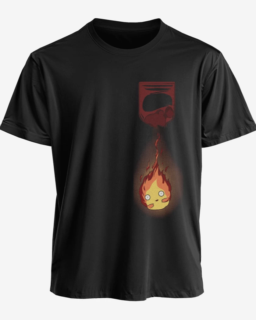 Polera premium castillo ambulante fueguito bolsillo